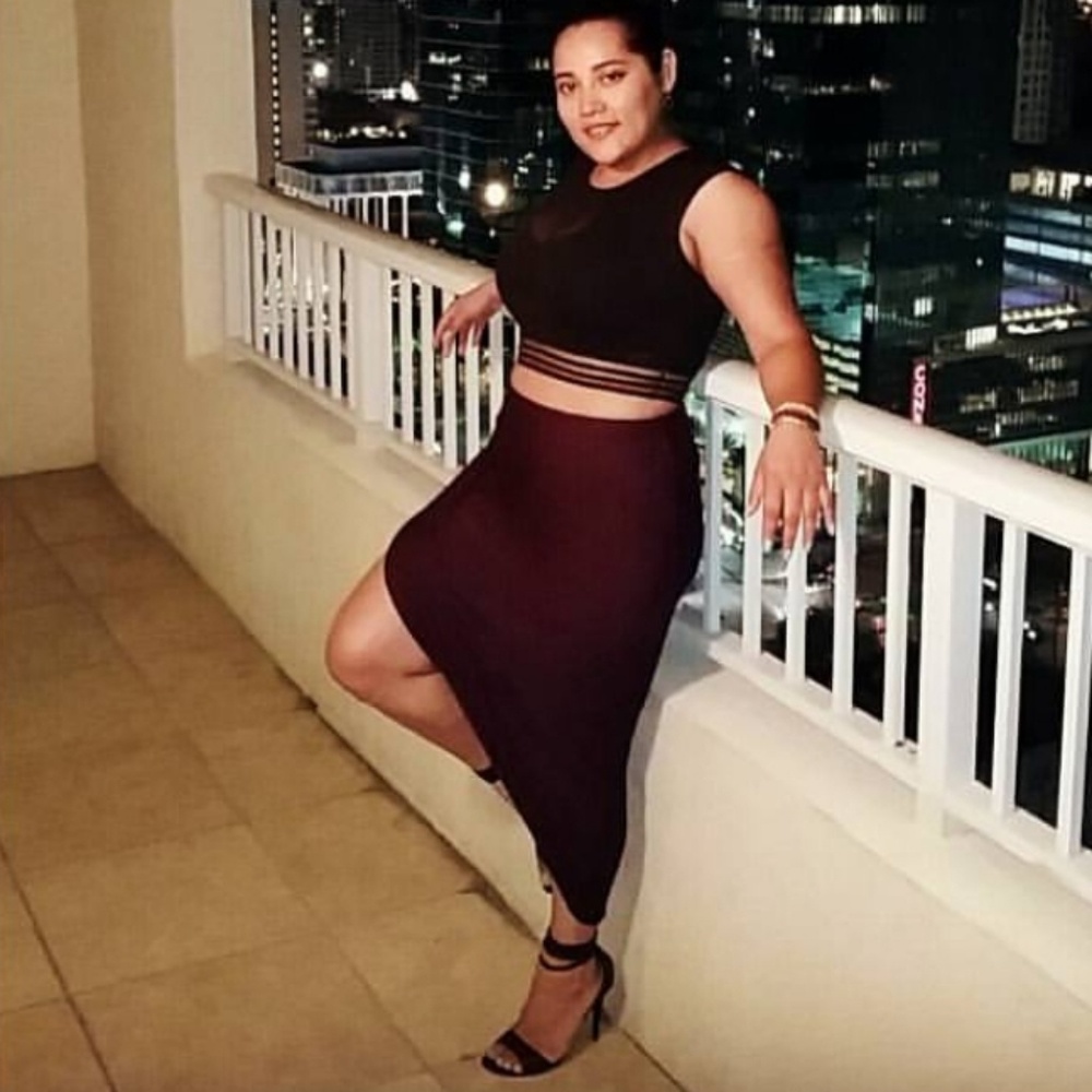 Purple Asymmetrical Skirt